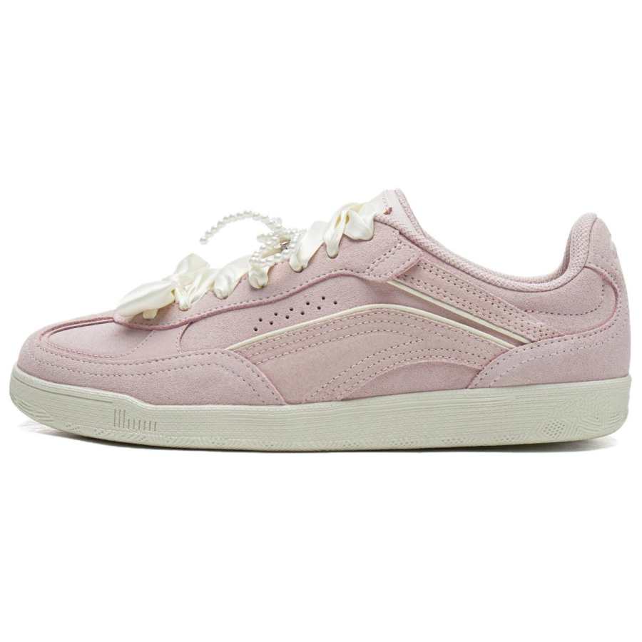 Li-Ning Li Ning Film Heart Cushioning Slip Resistant Breathable Height Increasing Low top Casual Shoes Women's Pink