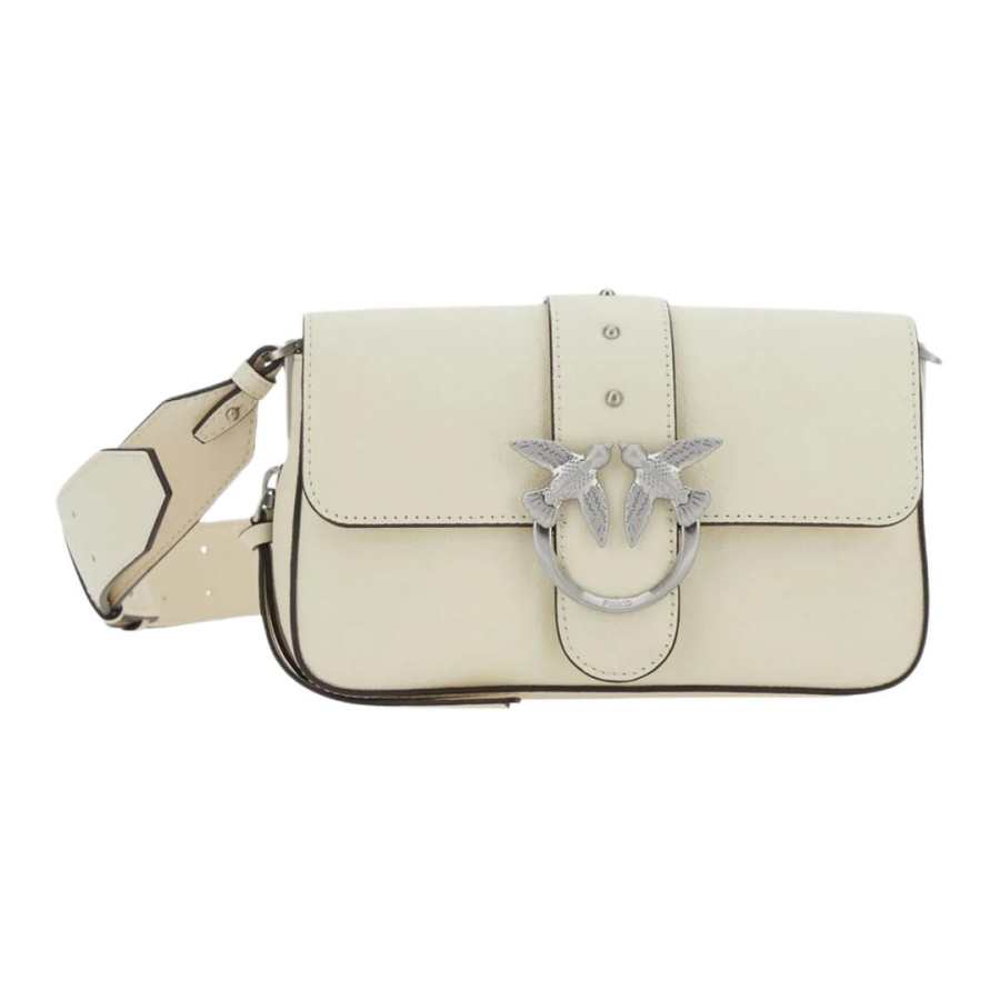 PINKO Leather Shoulder Bag Mini Women's White