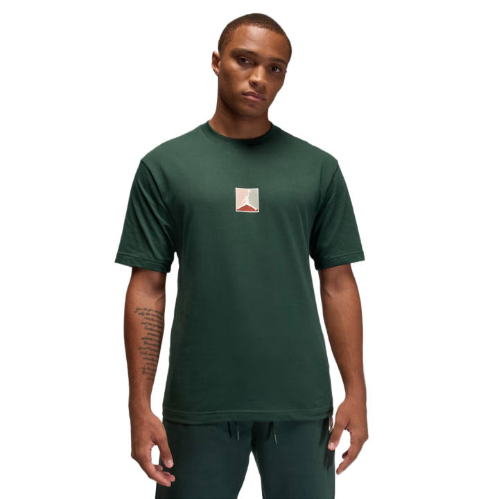 Jordan Jordan Brooklyn T Shirts Men's Midnight Green Crew Neck Moderate Straight Fit