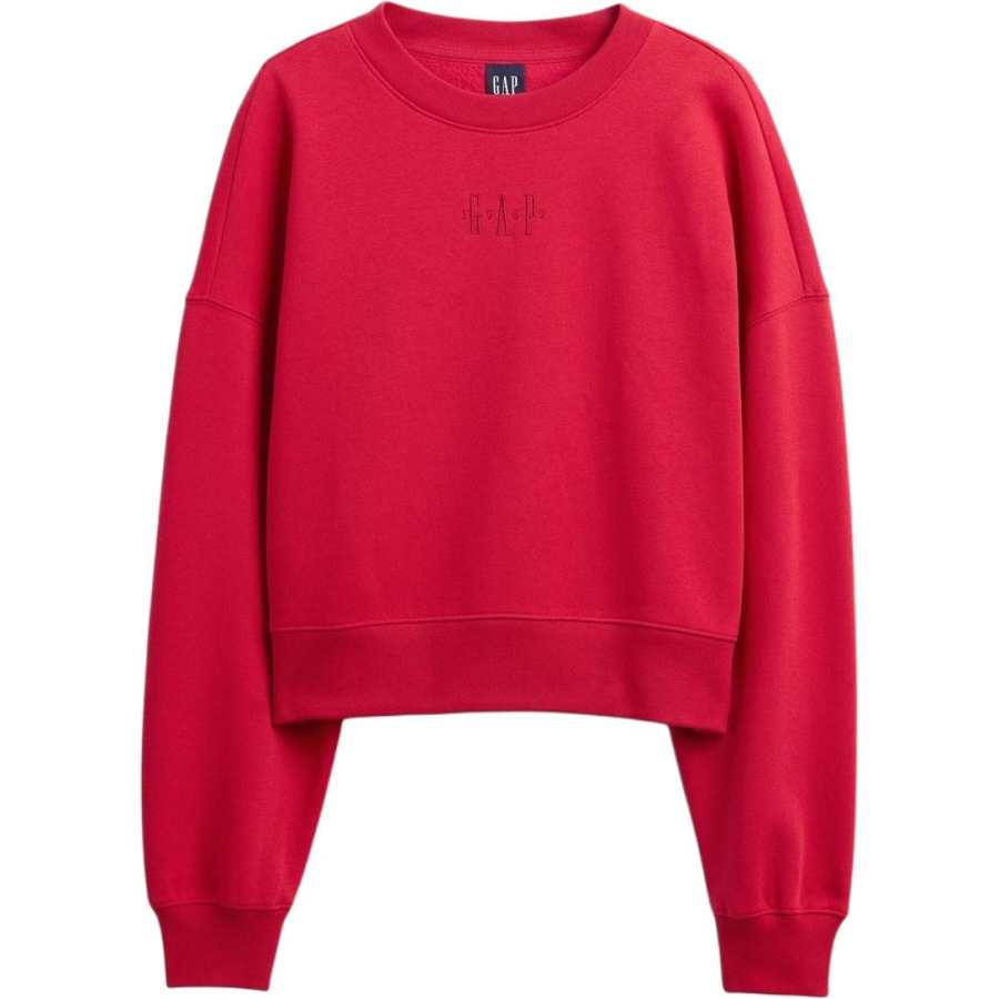 GAP Sweatshirts Women's Red Crew Neck Moderate Regular