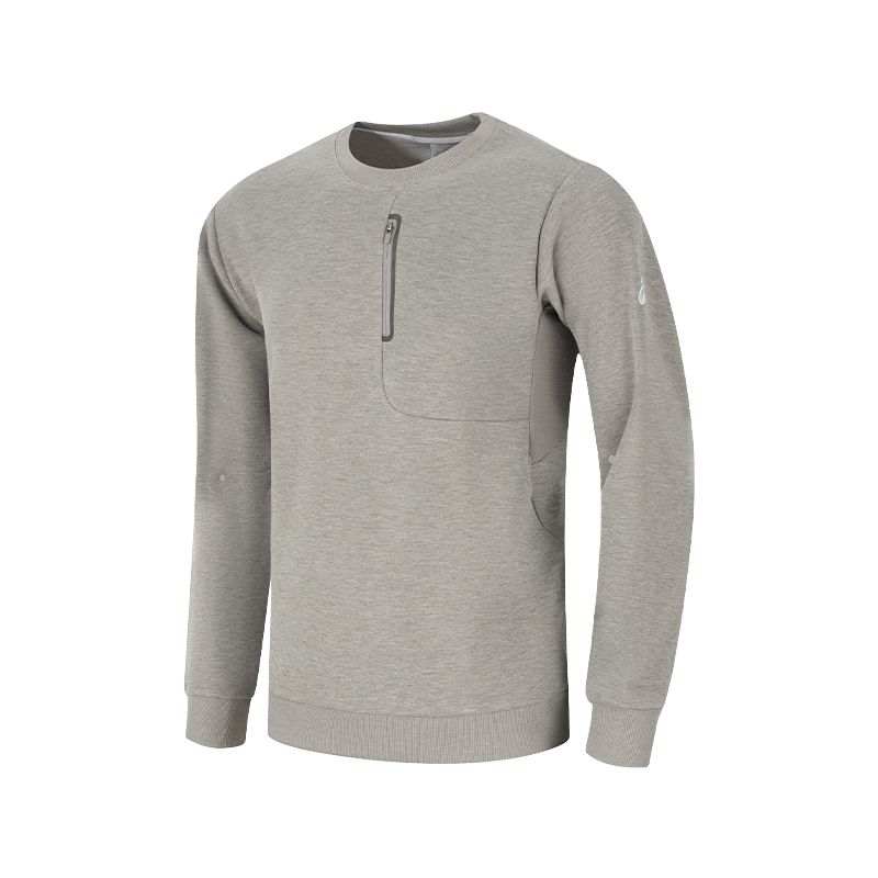 ASICS ASICS Sweatshirts Men's Gray Coffee Crew Neck Moderate