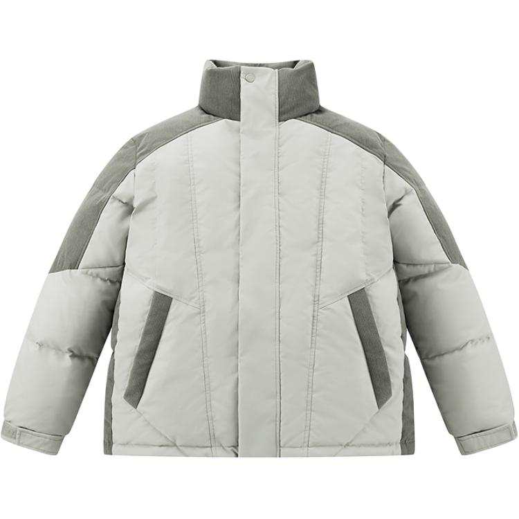 PEACEBIRD MEN Jackets Men's Gray 1 Stand Collar Thickened Other