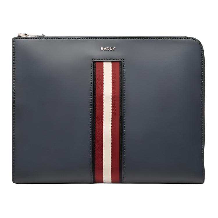 BALLY BALLY Cow Leather Clutch Men's Blue
