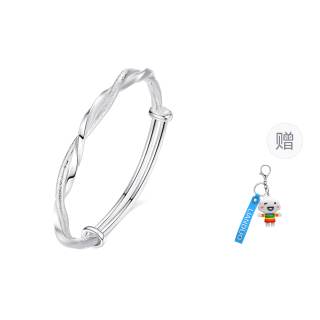 LIANDUO Silver Plated Alloy Color Bangles Women's Good Luck