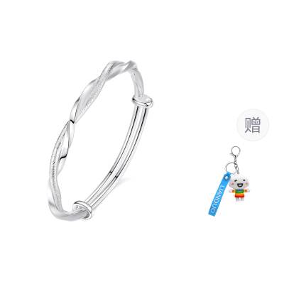 LIANDUO Silver Plated Alloy Color Bangles Women's Good Luck