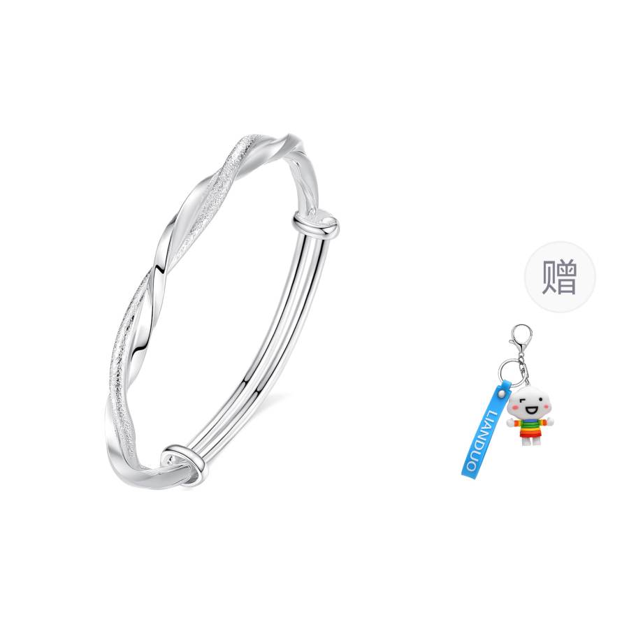 LIANDUO Silver Plated Alloy Color Bangles Women's Good Luck