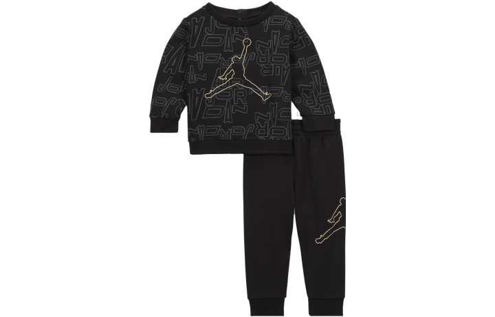 Jordan Jordan Kids Matching Sets Take Flight Black And Gold Crew Set Black Infant And Toddler