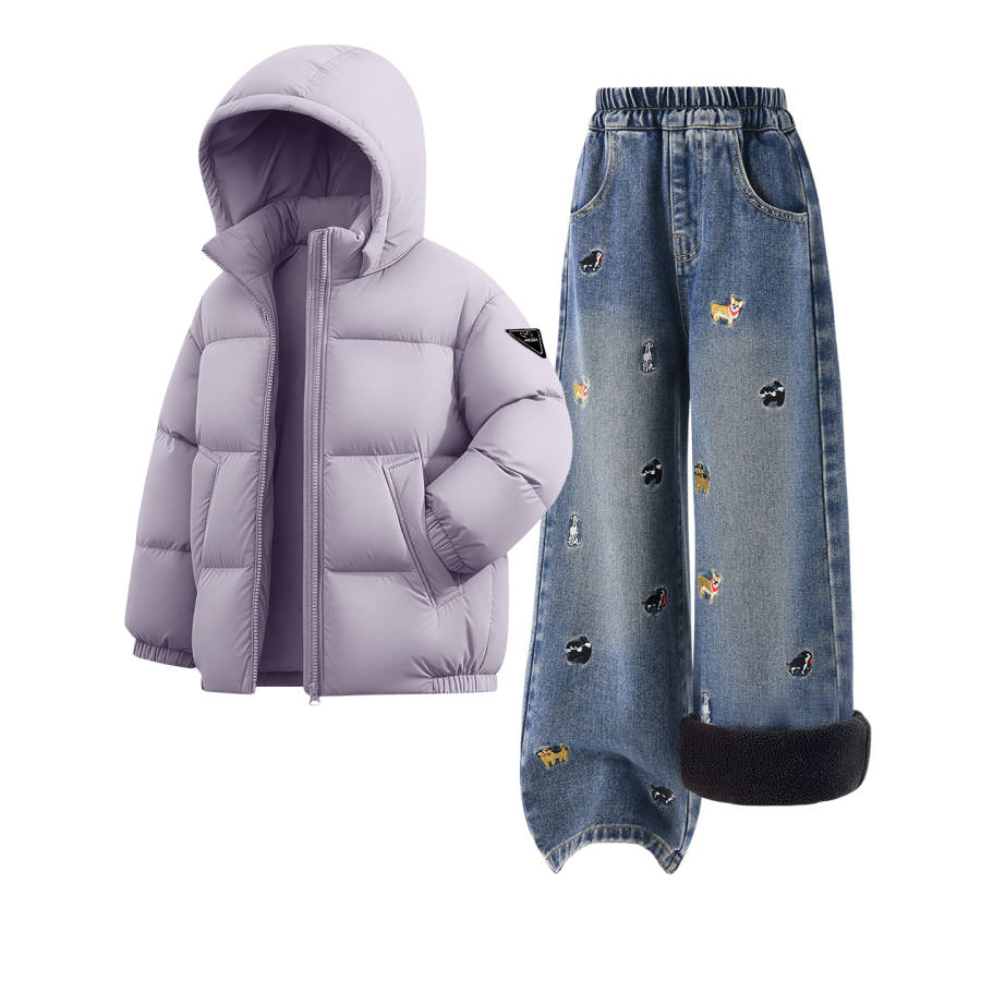 Disney Kids Casual Sportswear Hooded Thickened