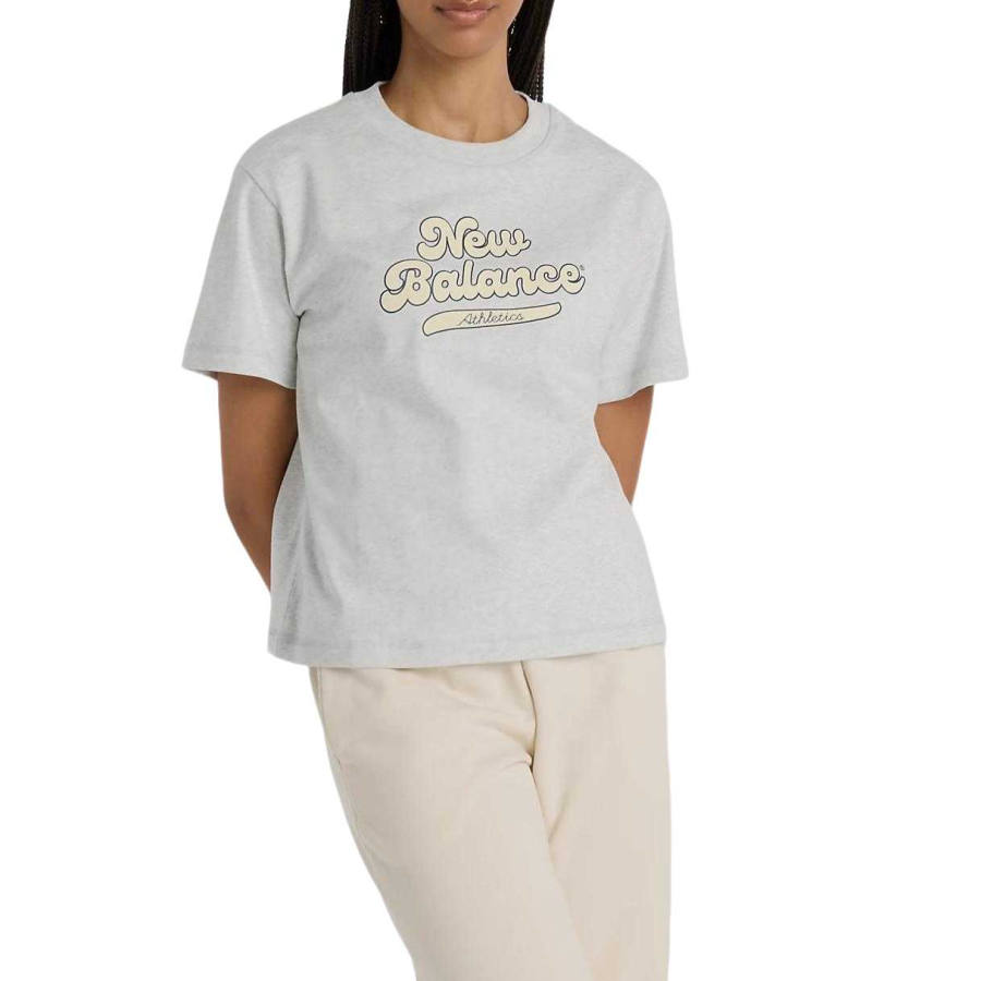 New Balance New Balance T Shirts Women's Gray Crew Neck Moderate