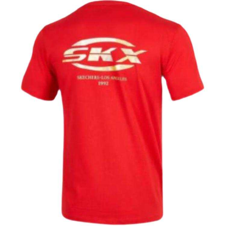 Skechers T Shirts Unisex Red Crew Neck Moderate