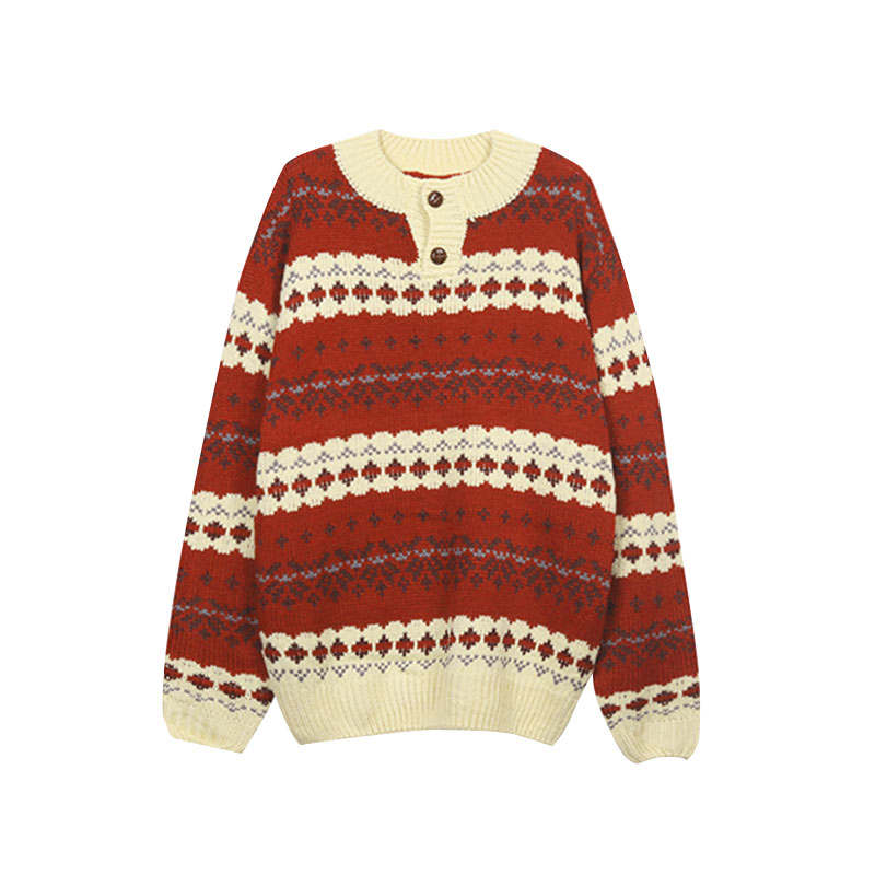 VENICEW Knitwear Women's Red With VN Brand Sticker Crew Neck Moderate Base Layer