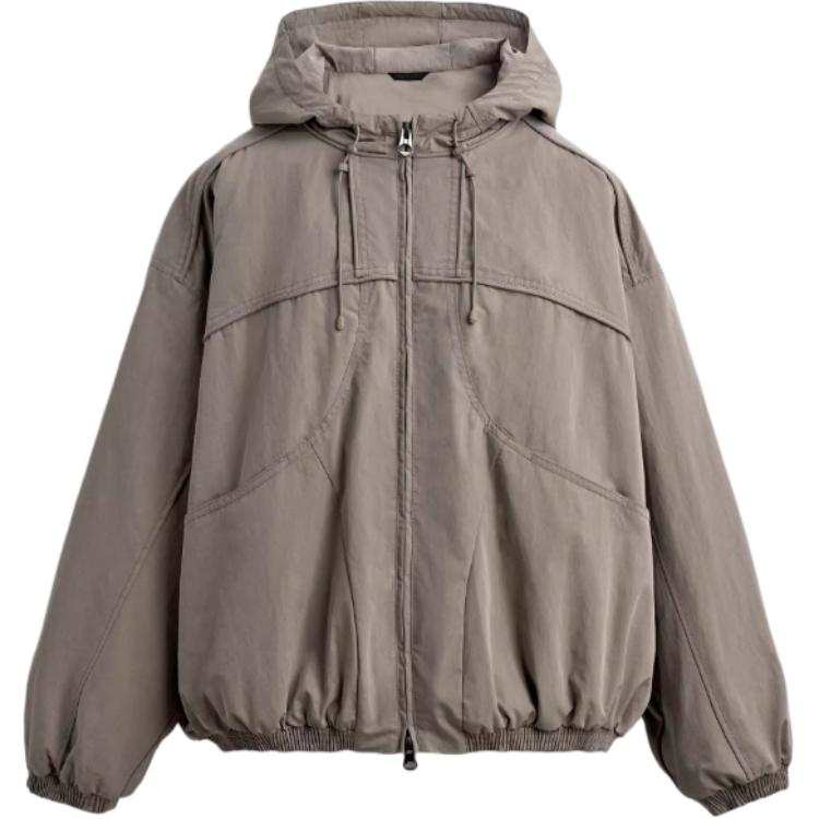 ZARA Puffer Jackets Men's Gray Hooded Moderate Other