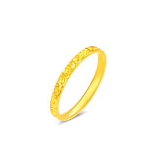 CHOW TAI FOOK Sparkling Ice Smooth Finish Ice And Gold Core Plain Ring Solid Gold Priced In Gram Gold Ring Women's