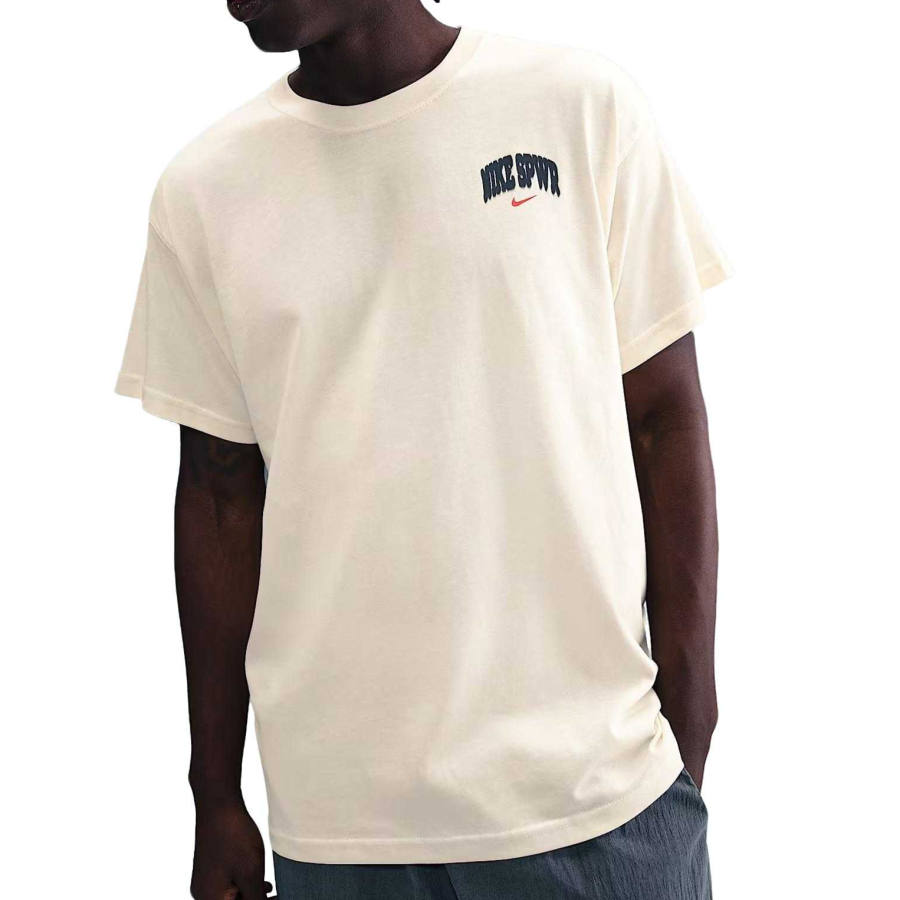 Nike Nike Sportswear T Shirts Men's Coconut Milk Crew Neck Moderate Straight Fit