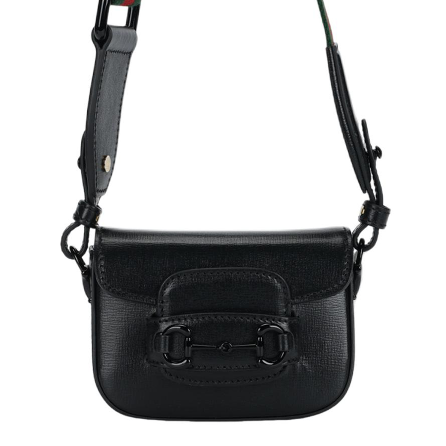 GUCCI Horsebit 1955 Leather Shoulder Bag, Crossbody Bag, Handbag Extra Mini Women's Black