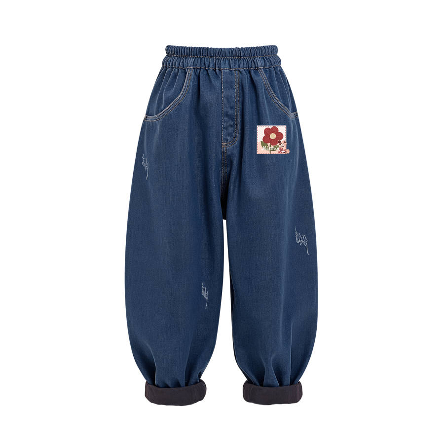 Disney Kids Jeans Thickened And Fleece Lined