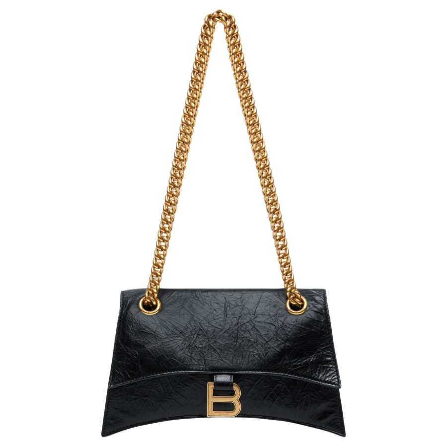 Balenciaga Crush Chain Shoulder Bag Small Black/Aged Gold