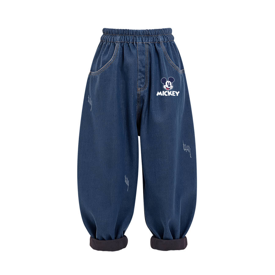 Disney Kids Jeans Thickened And Fleece Lined