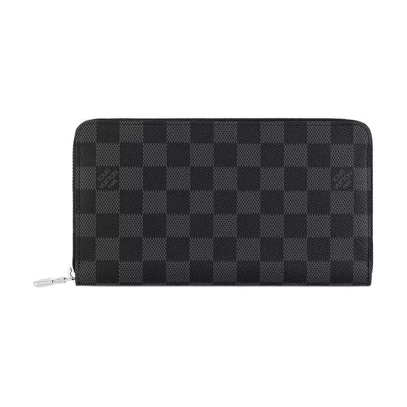 LOUIS VUITTON Coated Canvas With Cow Leather Wallet Men's Graphite Gray