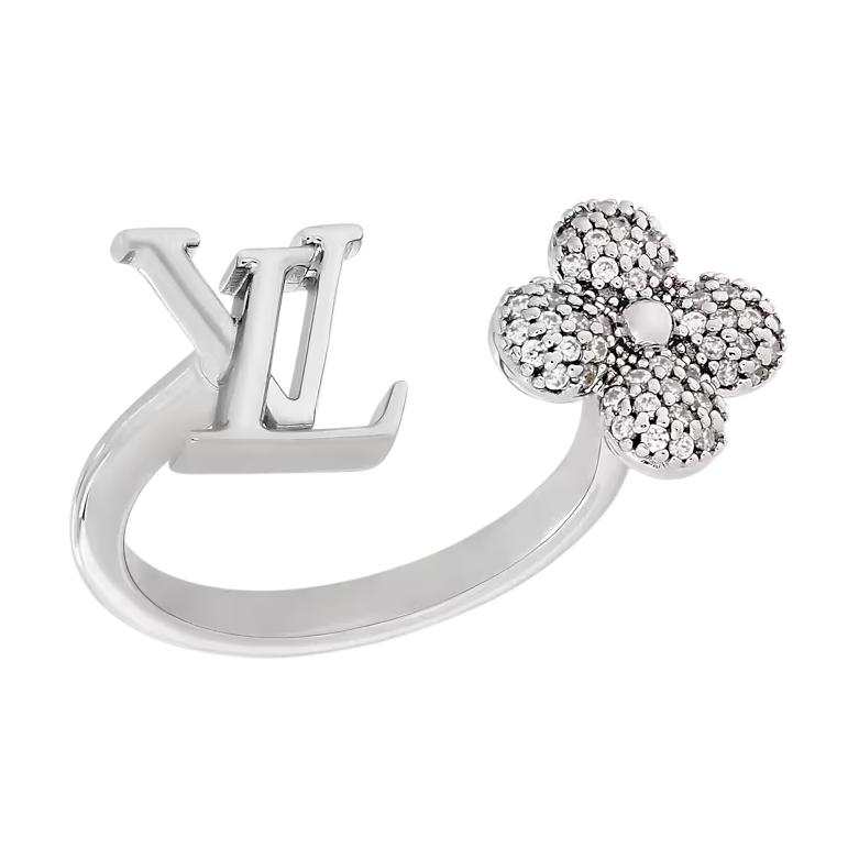 LOUIS VUITTON LOUIS VUITTON Rhinestone Rings Women's Silver