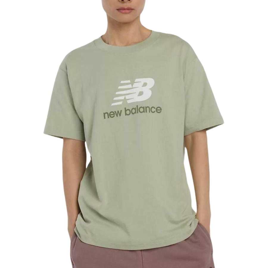 New Balance New Balance T Shirts Men's Green Crew Neck Moderate Straight Fit