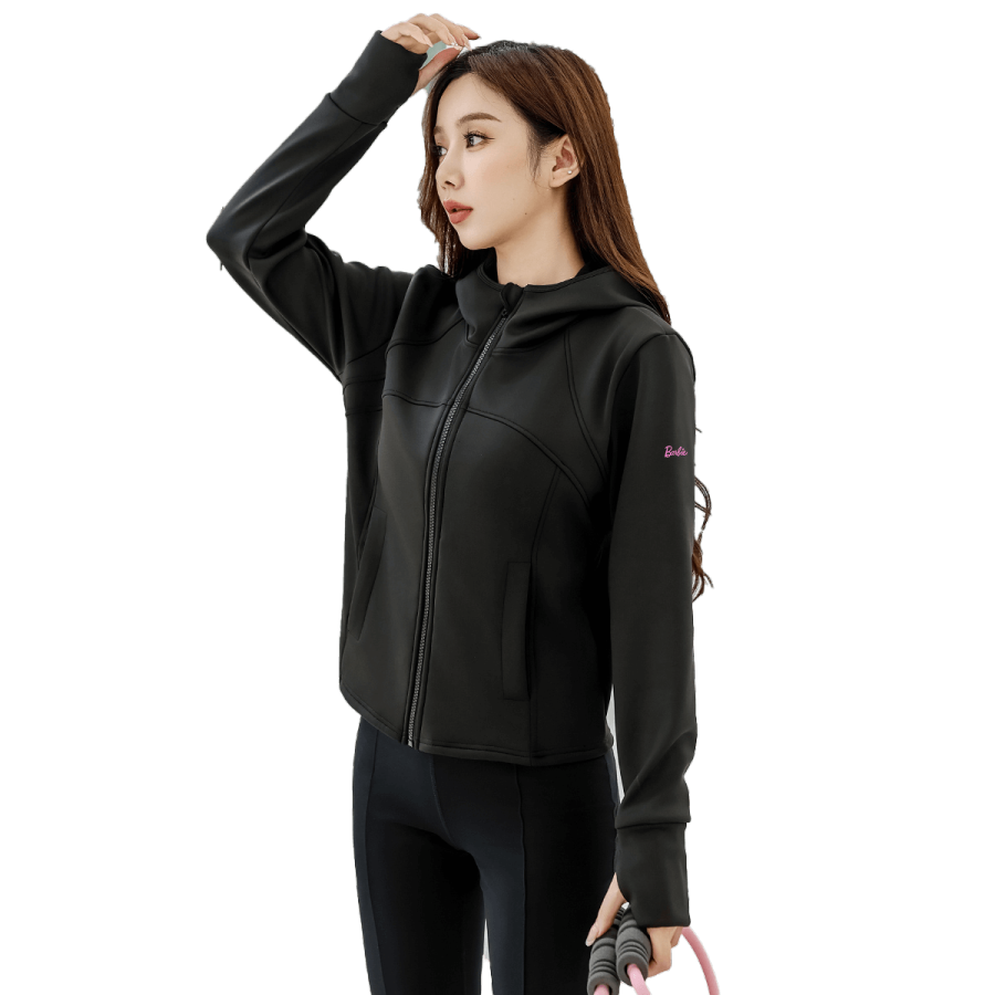 Barbie Fitness Clothing Unisex Starburst Black Thickened And Fleece Lined