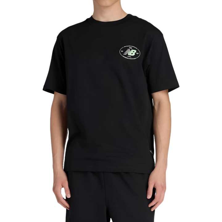 New Balance New Balance T Shirts Men's Black Crew Neck Moderate