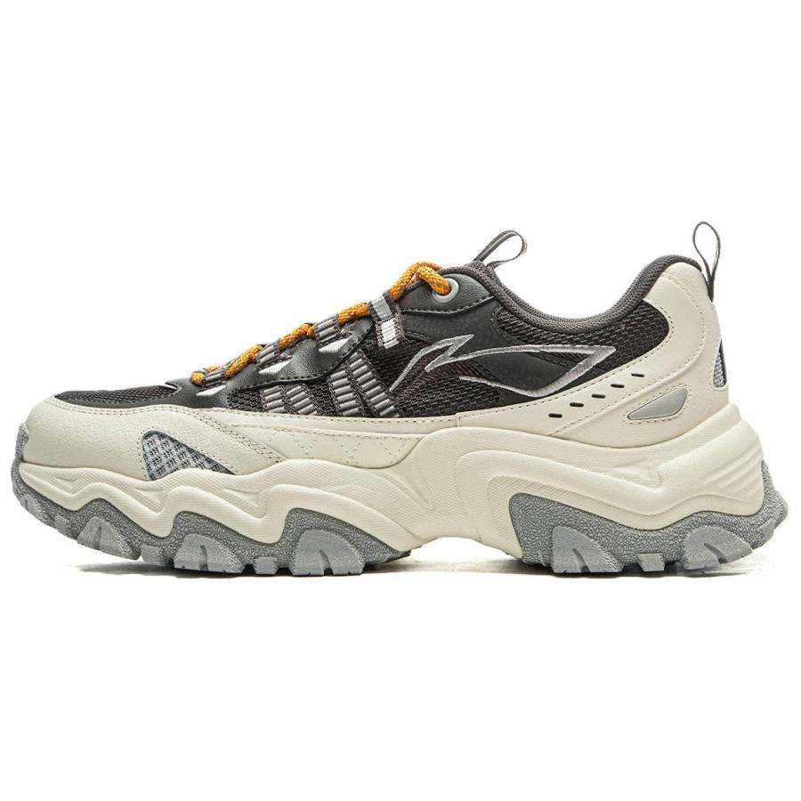Li-Ning Li Ning Shan Xing Slip Resistant Abrasion Resistant Support Low top Casual Shoes Men's Beige Gray