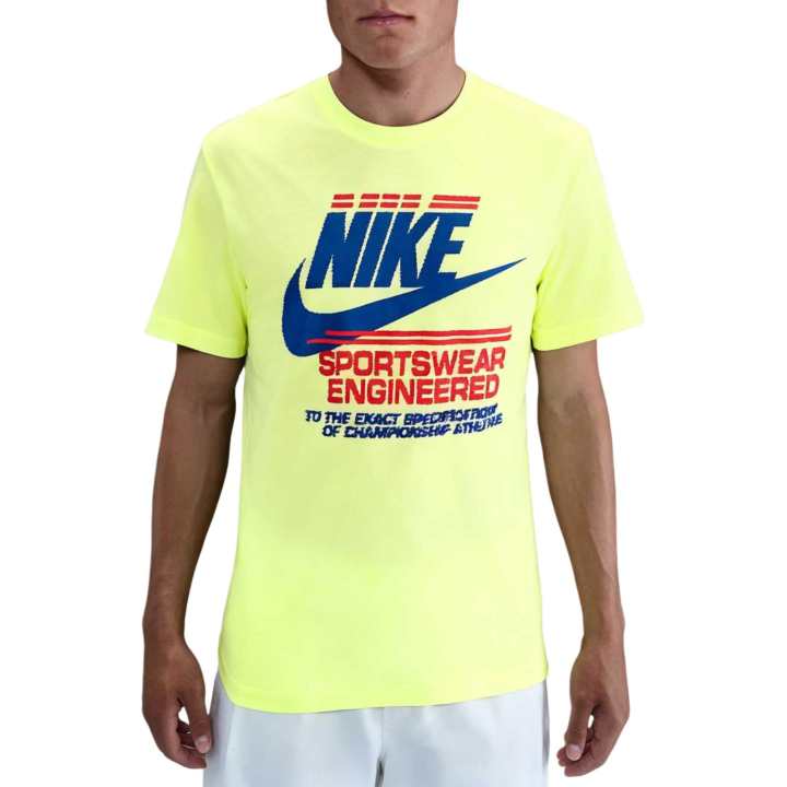 Nike Nike Sportswear T Shirts Men's Light Lemon Crew Neck Moderate