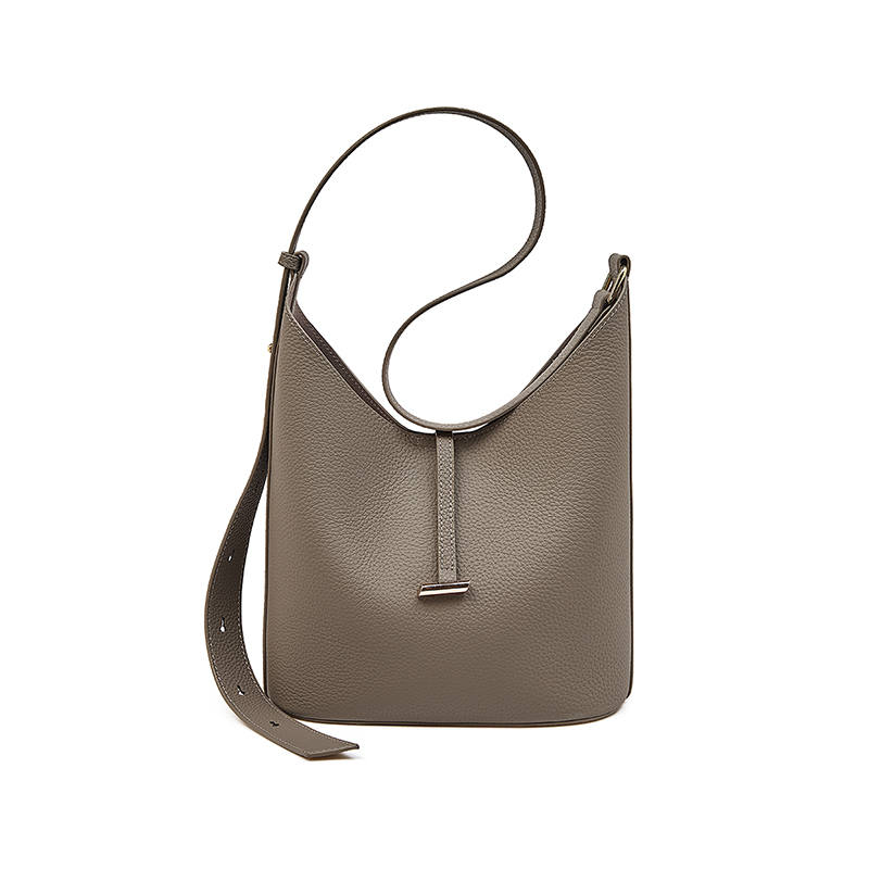 LAORENTOU Top Grain Cow Leather Crossbody Bags Women's Gray