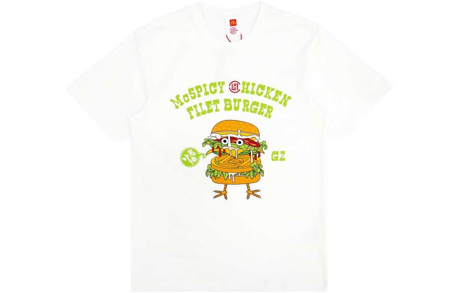 CLOT X McDonald's CLOT X McDonald's T Shirts Men's White Crew Neck Moderate Straight Fit