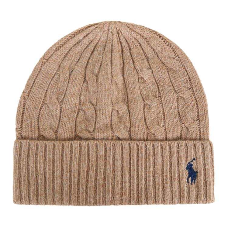 Polo Ralph Lauren Logo Embroidered Cable-Knit Beanie