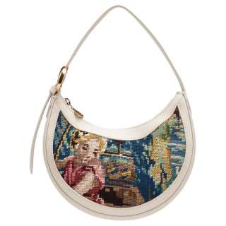 Marine Serre Calfskin Shoulder Bag Mini Women's White