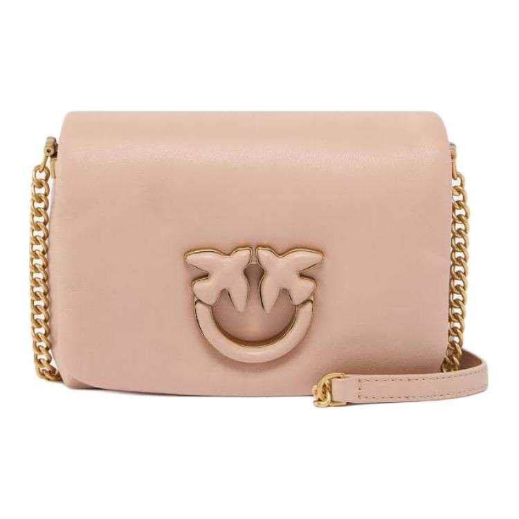 PINKO Baby Love Sheepskin Crossbody Bag, Shoulder Bag Women's Pink