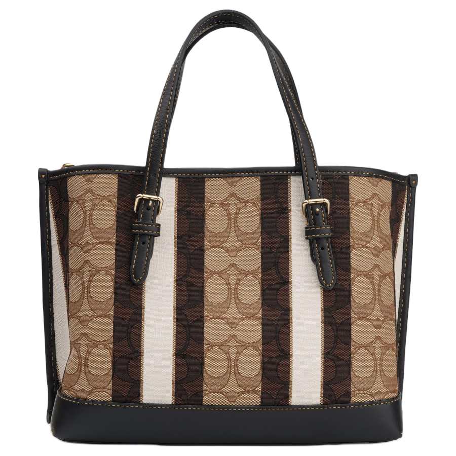 COACH Mollie Fabric With Leather Tote Bag, Shopping Bag, Shoulder Bag, Crossbody Bag, Handbag 25 Women's