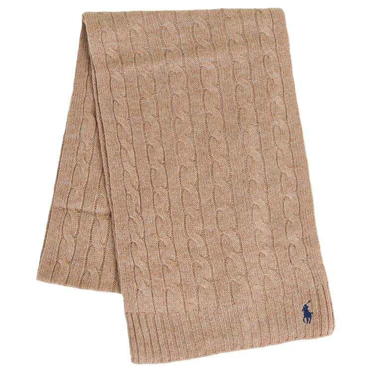 Polo Ralph Lauren Wool Knit Scarves Unisex Camel