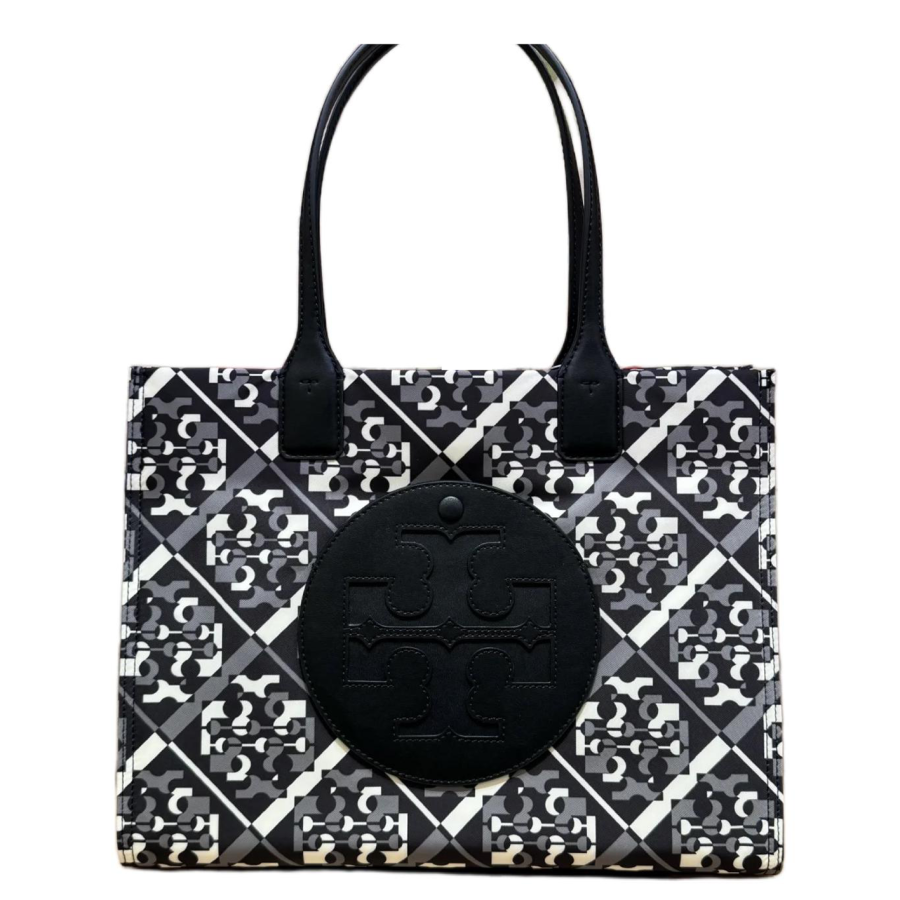TORY BURCH Polyester Tote Bag, Shopping Bag, Handbag Small Women's Black