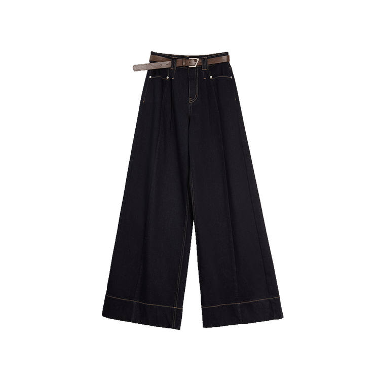 ELLE Jeans Women's Denim Blue Moderate Wide Leg Pants