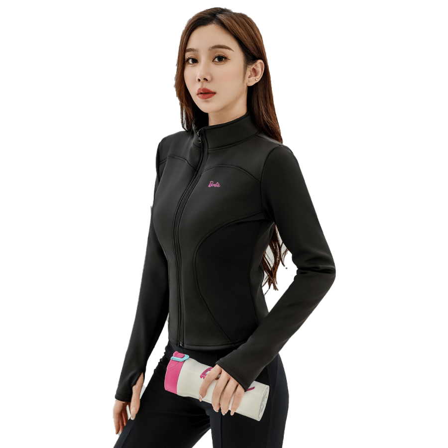 Barbie Fitness Clothing Unisex Starburst Black Thickened And Fleece Lined