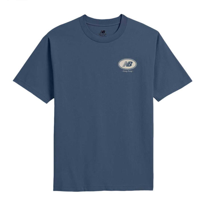 New Balance New Balance T Shirts Men's Blue Crew Neck Moderate