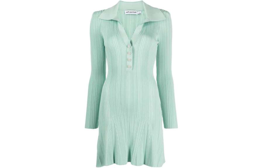Self-portrait Self portrait Long Sleeved Dress Women's Mint Green