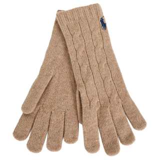 Polo Ralph Lauren Wool Knit Gloves Unisex Camel