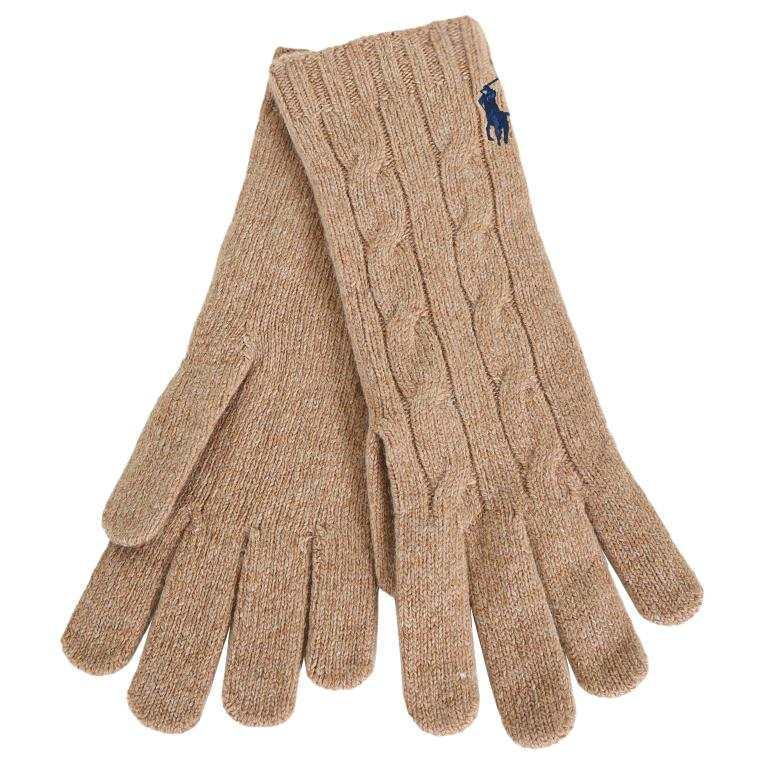 Polo Ralph Lauren Polo Ralph Lauren Wool Knit Gloves Unisex Camel