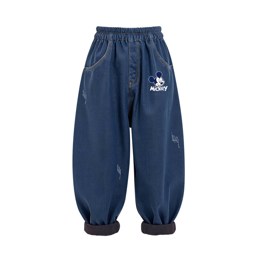 Disney Kids Jeans Thickened And Fleece Lined
