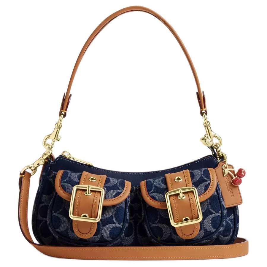 COACH Ashton Fabric Crossbody Bag, Shoulder Bag Medium Women's Denim Blue