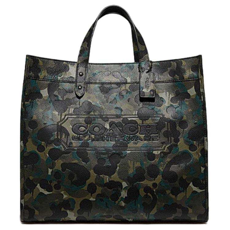 COACH FieldTote Leather Tote Laptop Bag Large Men's Camouflage