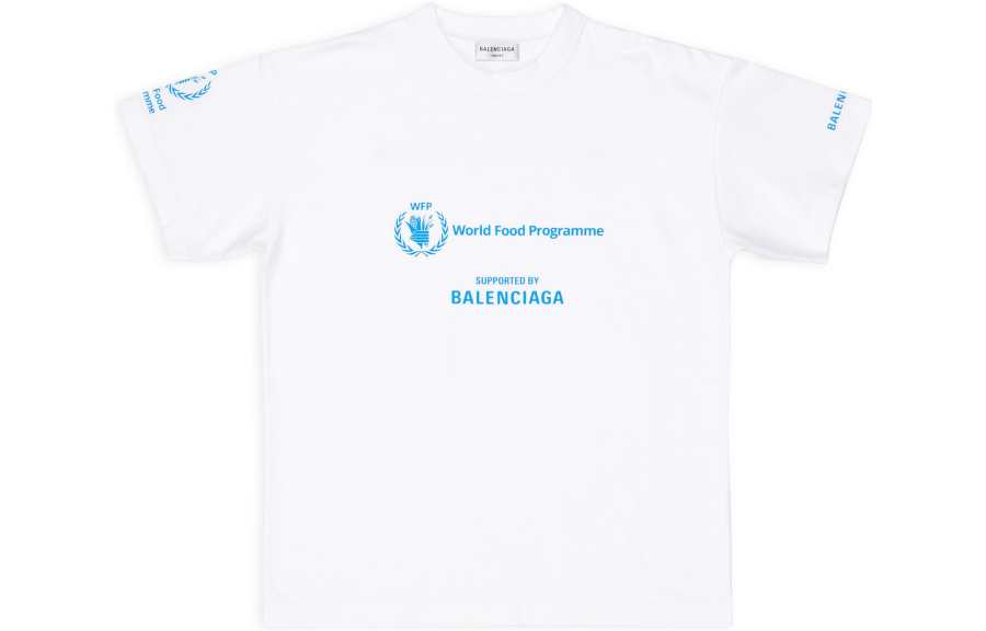 Balenciaga X WFP FW22 Drop Shoulder Sleeve T Shirt Women's White Loose Fit