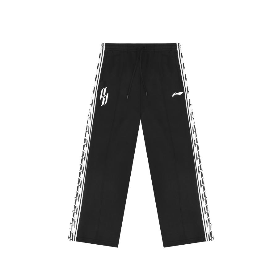 Li-Ning Li Ning Casual Pants Unisex Black Thickened And Fleece Lined Straight Fit Pants