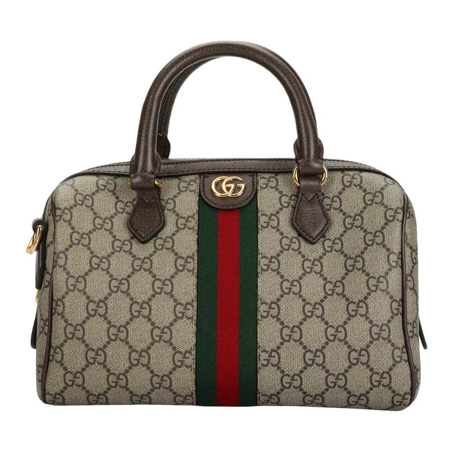 GUCCI Ophidia Canvas With Leather Binding Shoulder Bag, Crossbody Bag, Handbag Small Women's Brown