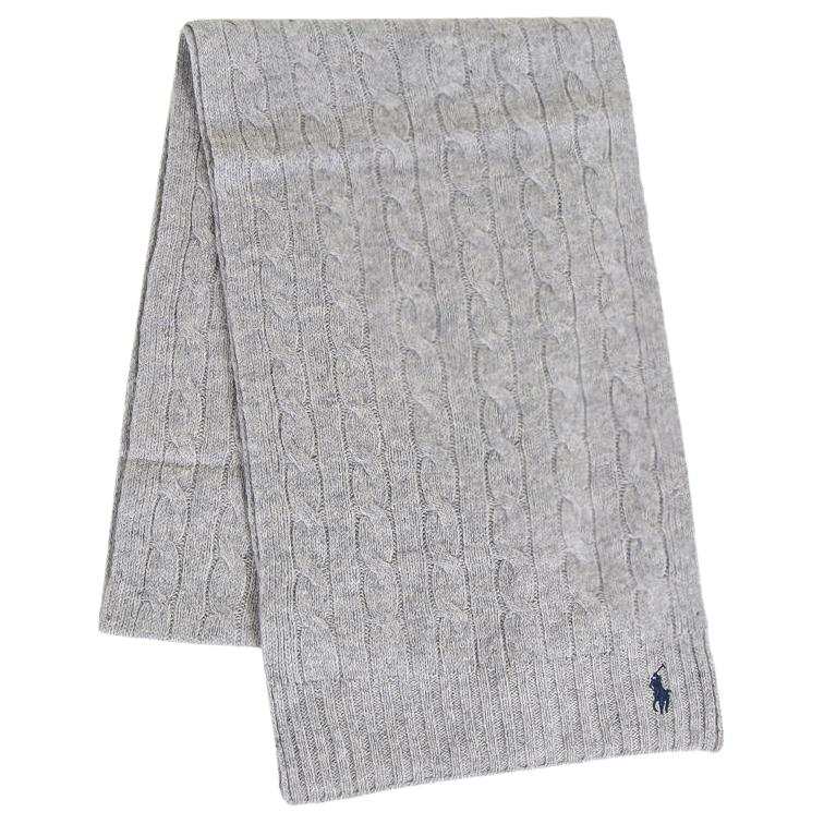 Polo Ralph Lauren Knit Scarves Unisex Light Gray
